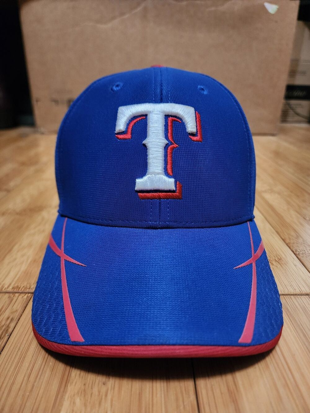 Texas Rangers Hat Cap Strap Back Blue Red MLB Baseball Adjustable Logo '47 OSFA